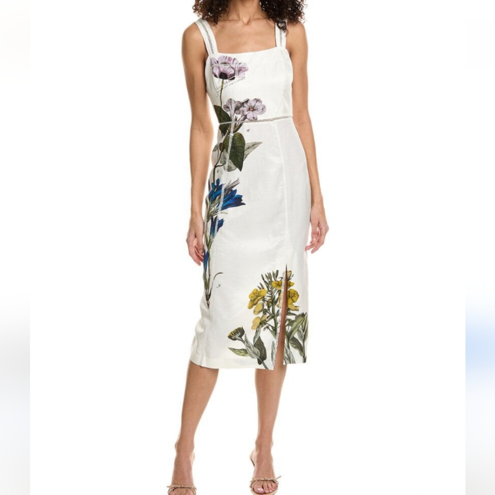 NWT Ted Baker Jasmine White Floral Dress - 6 / 8 (Ted Baker sz 2)